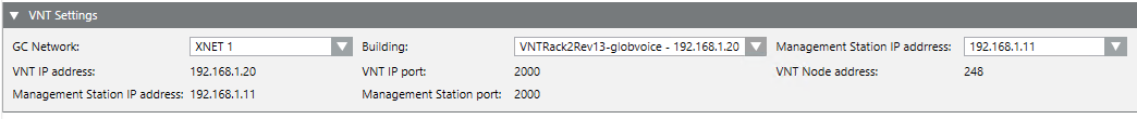 Example of VNT Settings for XNET/GCNET