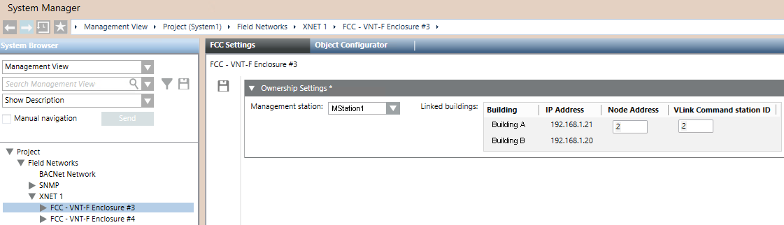 GCNET FCC Association to a Management Station