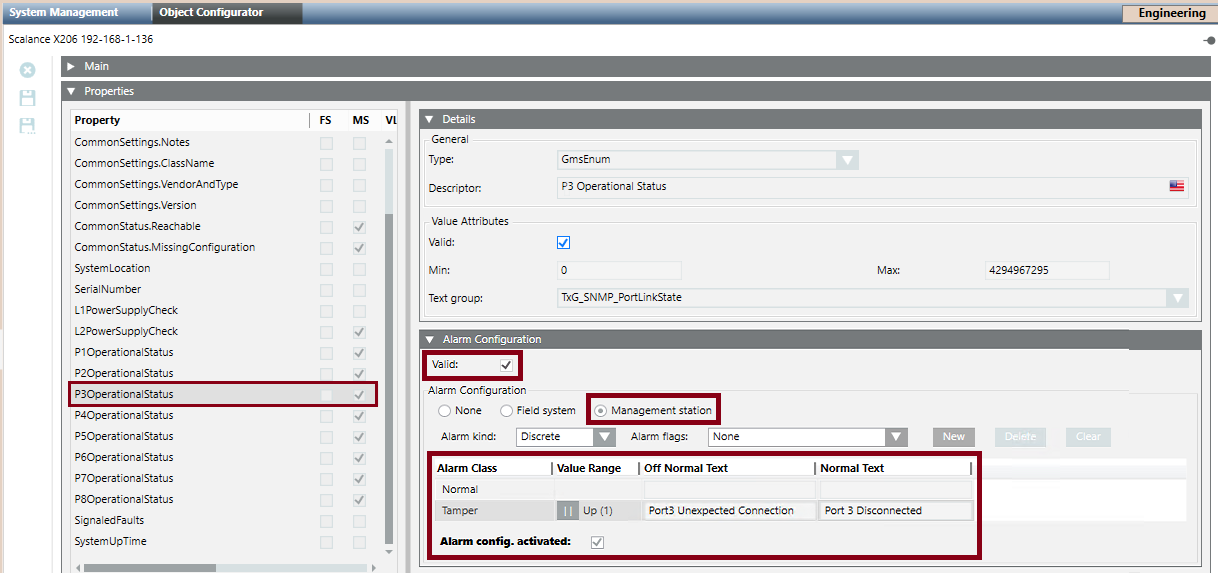 Scalance XC206-2SFP Line Tamper Setup